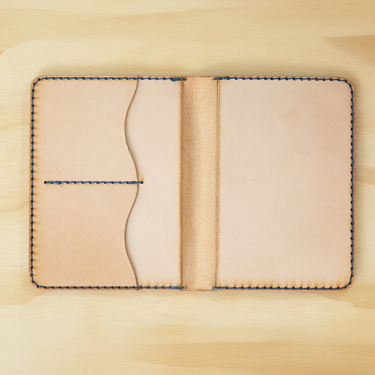 Passport — Veg Tan — Natural w/ Indigo Thread