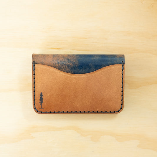 4-Pocket Fold — Glazed Shell Cordovan — Natural w/ Marbled Blue Pocket No. 1