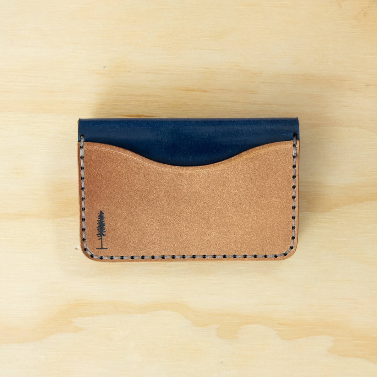 4-Pocket Fold — Glazed Shell Cordovan — Natural w/ Marbled Blue Pocket No. 2