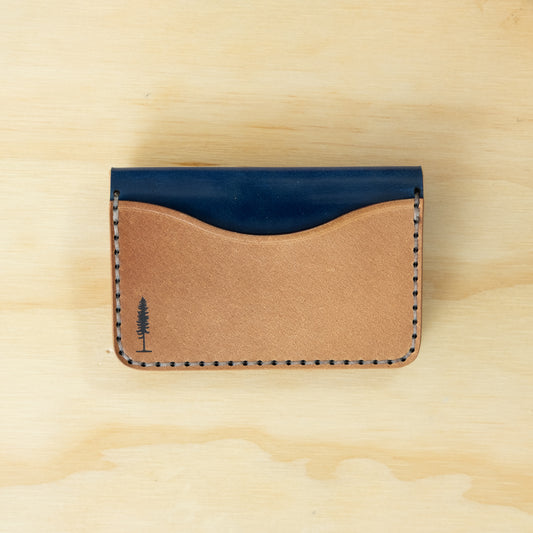 4-Pocket Fold — Glazed Shell Cordovan — Natural w/ Marbled Blue Pocket No. 2