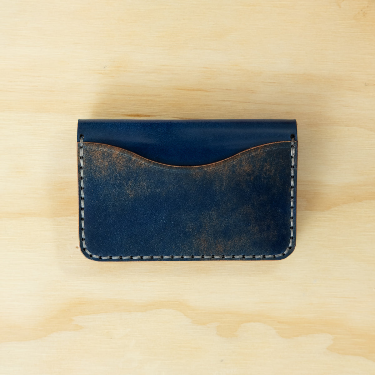 4-Pocket Fold — Glazed Shell Cordovan — Natural w/ Marbled Blue Pocket No. 2