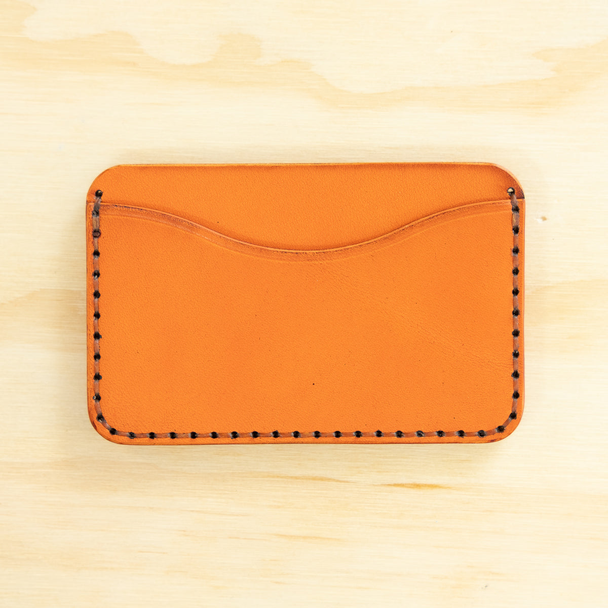 Card Holder — Veg Tan — Carrot w/ Orange Thread No. 1