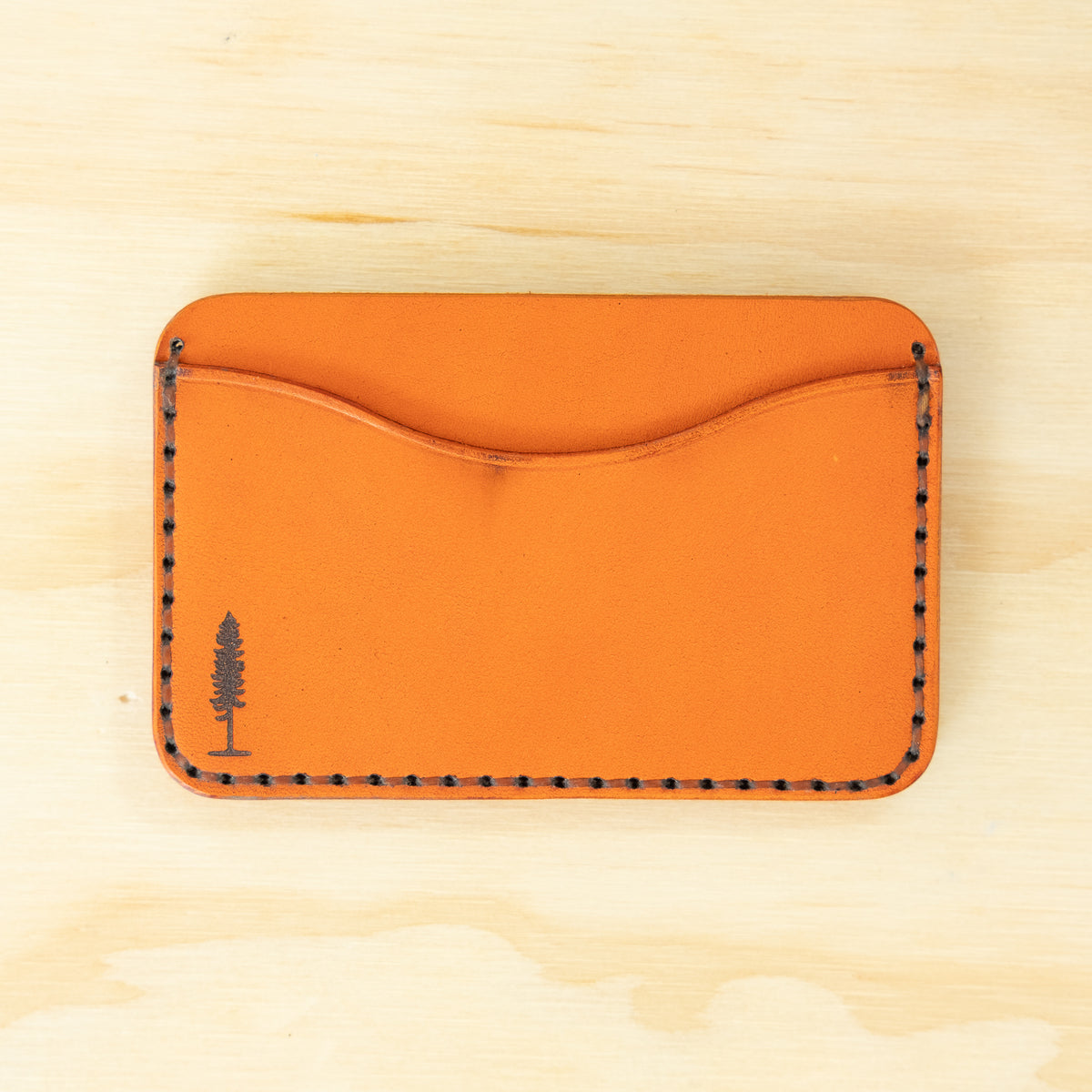 Card Holder — Veg Tan — Carrot w/ Orange Thread No. 3