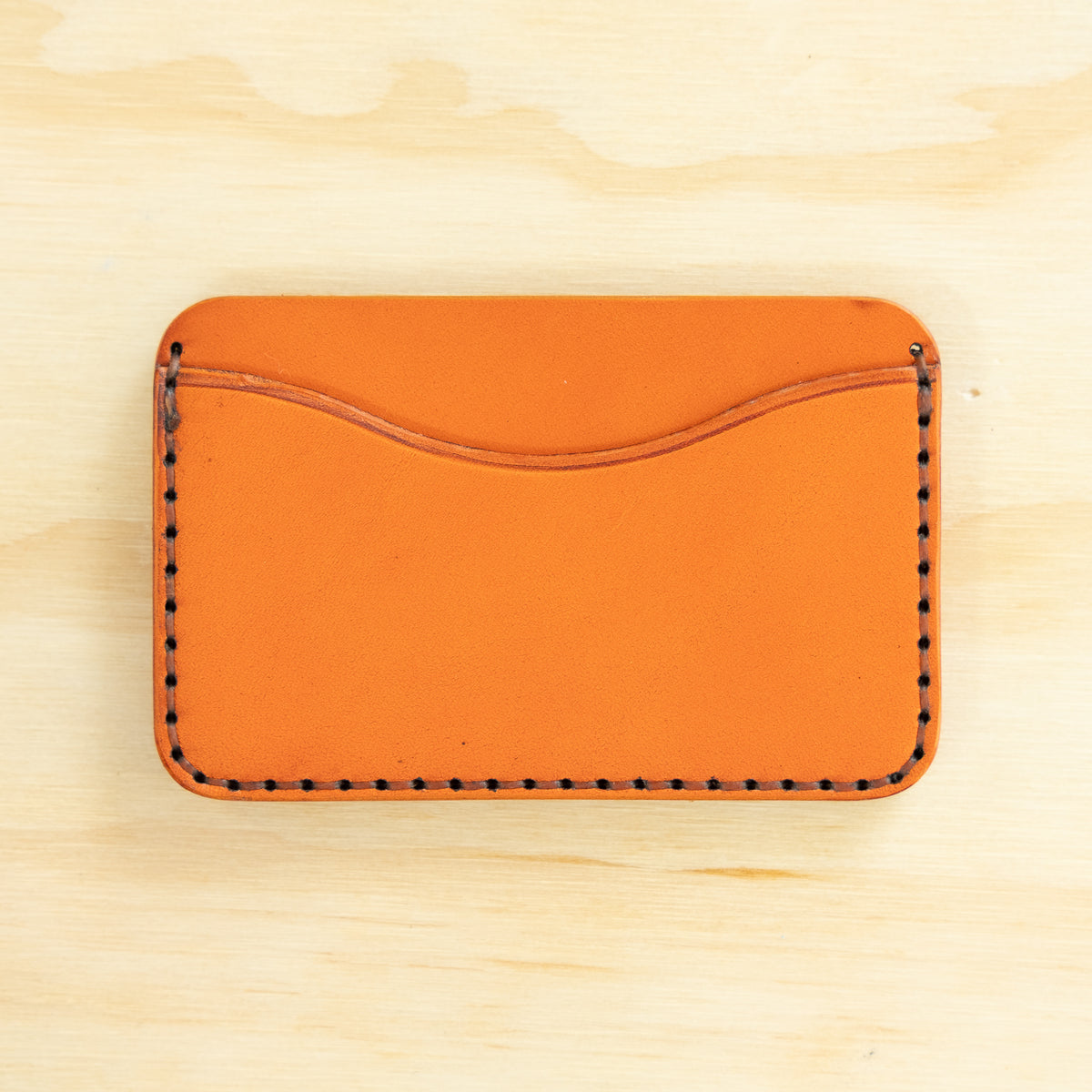 Card Holder — Veg Tan — Carrot w/ Orange Thread No. 3