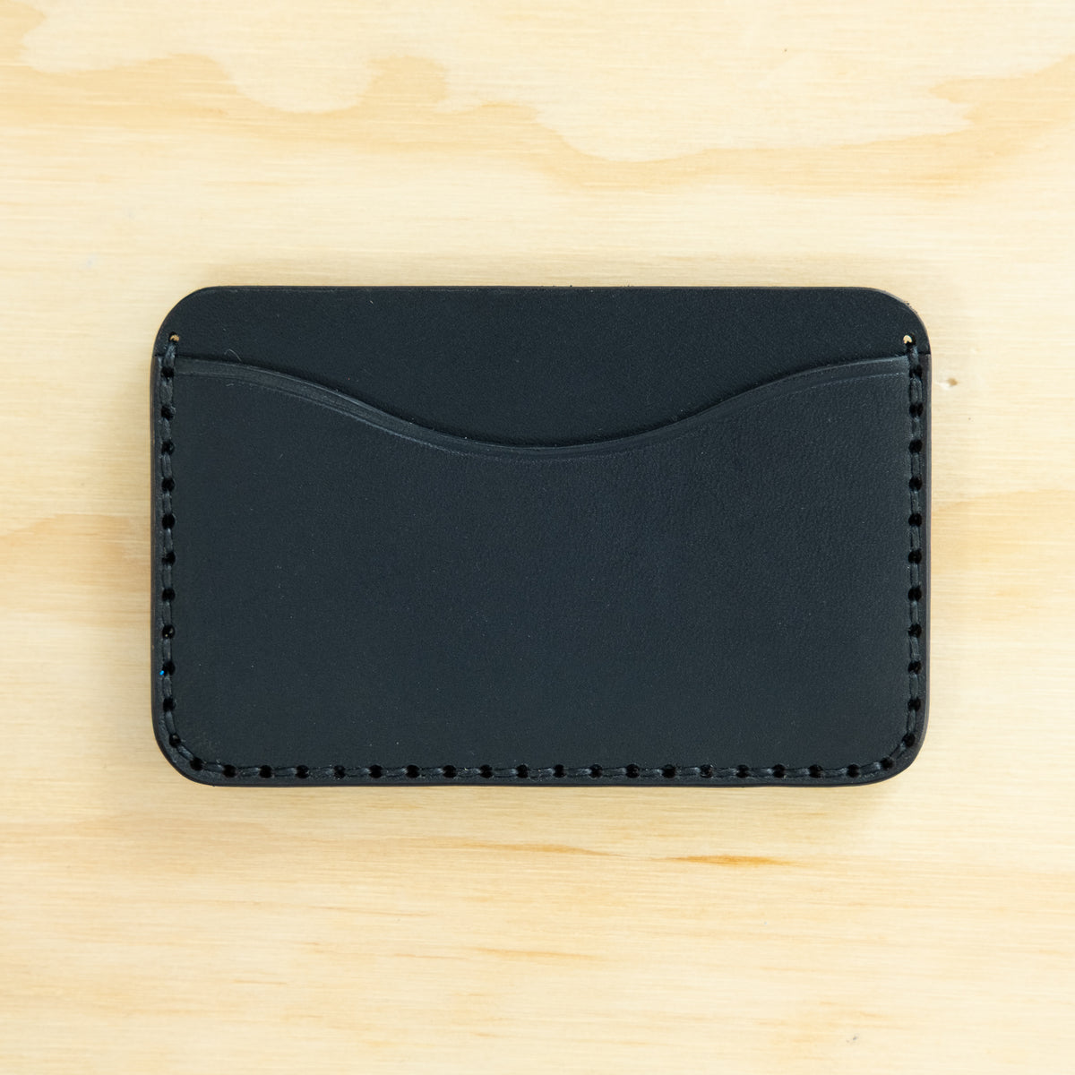 Card Holder — Veg Tan — Black w/ Black Thread