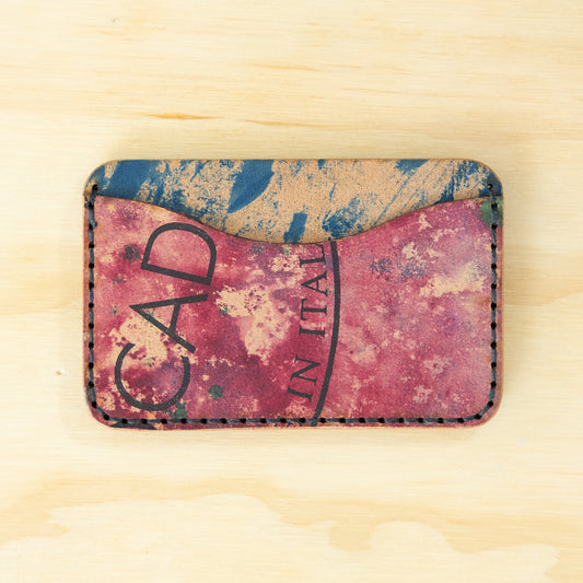 Card Holder — Shell Cordovan — Reverse Marbled Art & Blue