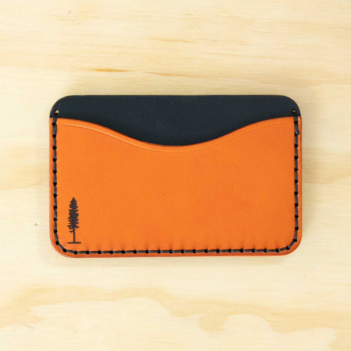 Card Holder — Veg Tan — Black & Carrot