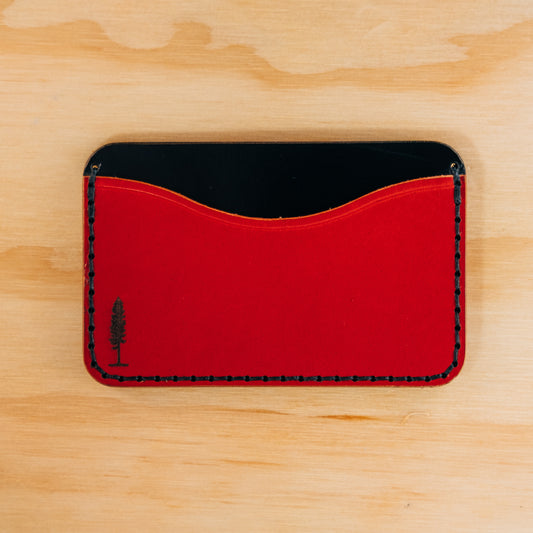 Card Holder — Veg Tan — Red & Black