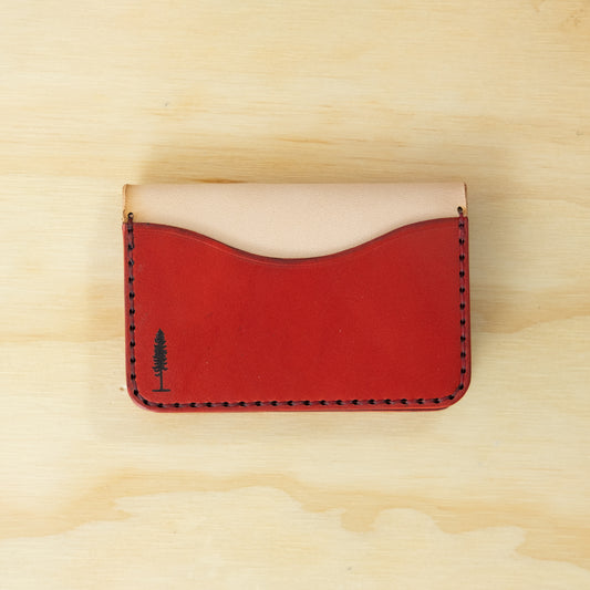 4-Pocket Fold — Veg Tan — Natural w/ Red Pockets