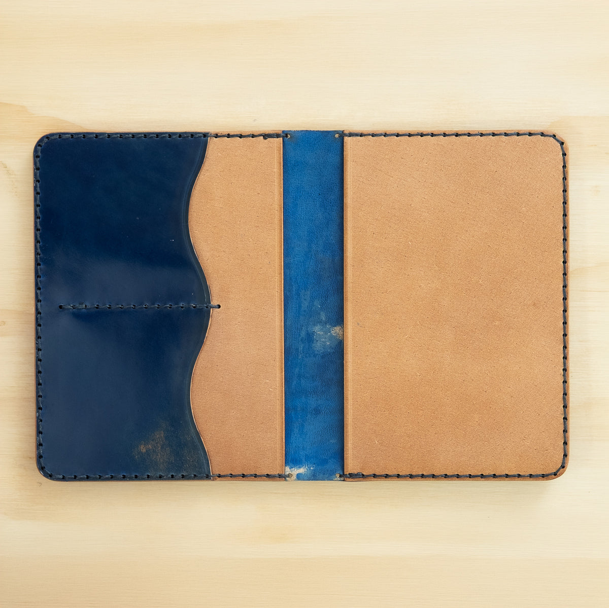 Passport — Glazed Shell Cordovan — Marbled Blue & Natural
